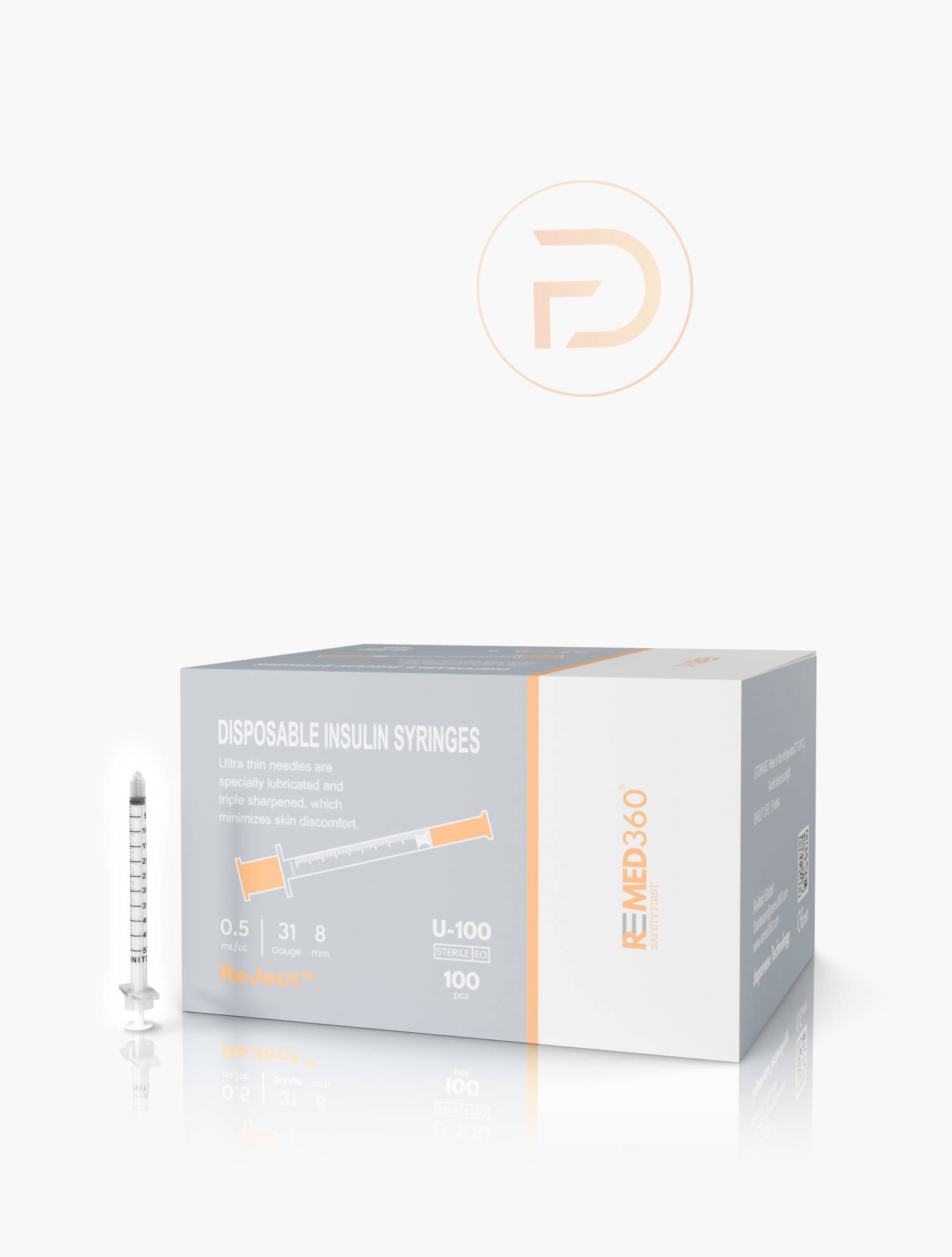 ReMed Insulin Syringes 0,5 ml (31G 8 mm) 100-pack - FillerDepot